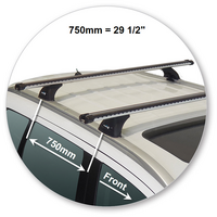 Prorack Silver 2 Bar Heavy Duty Through Bar kit to suit Mitsubishi Outlander 5dr SUV (2015 - 2017)