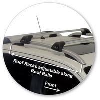 Prorack Silver 2 Bar Aero Flush Bar kit to suit Nissan Navara NP300 (D23) Dual Cab 4dr Ute (6/2015 - Current)