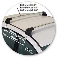 Prorack Silver 2 Bar Aero Flush Bar kit to suit Hyundai Accent 5dr Hatch (2011 - 2020)