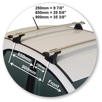 Prorack Silver 2 Bar Aero Through Bar kit to suit Hyundai Accent 5dr Hatch (2011 - 2020)