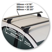 Prorack Black 2 Bar Heavy Duty Through Bar kit to suit Hyundai Accent 5dr Hatch (2011 - 2020)