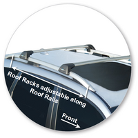 Prorack Silver 2 Bar Aero Flush Bar kit to suit Subaru Forester 5dr SUV (2015 - 9/2018)