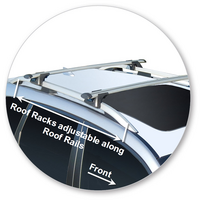 Prorack Silver 2 Bar Aero Through Bar kit to suit Subaru Forester 5dr SUV (2015 - 9/2018)