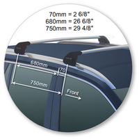 Prorack Silver 2 Bar Aero Flush Bar kit to suit Volvo XC90 5dr SUV (2015 - Current)