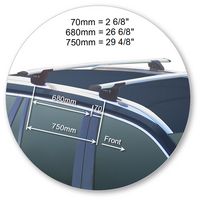 Prorack Silver 2 Bar Aero Through Bar kit to suit Volvo XC90 5dr SUV (2015 - Current)