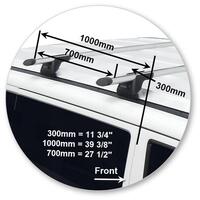 Prorack Silver 2 Bar Aero Through Bar kit to suit Volkswagen Multivan T5 5dr MPV (2004 - 2015)