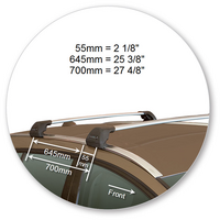 Prorack Black 2 Bar Aero Flush Bar kit to suit Volvo V60 CC 5dr Wagon (2015 - 2018)