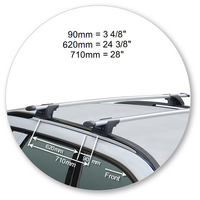 Prorack Silver 2 Bar Aero Through Bar kit to suit Land Rover Discovery Sport 5dr SUV (2014 - Current)