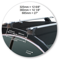 Prorack Silver 2 Bar Aero Through Bar kit to suit Holden Astra 3dr Hatch (2015 - 2020)