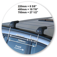 Prorack Black 2 Bar Aero Flush Bar kit to suit Suzuki Grand Vitara 5dr SUV (2013 - Current)