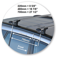 Prorack Black 2 Bar Aero Through Bar kit to suit Suzuki Grand Vitara 5dr SUV (2013 - Current)