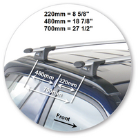 Prorack Black 2 Bar Aero Through Bar kit to suit Suzuki Grand Vitara 3dr SUV (2013 - Current)