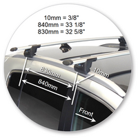 Prorack Silver 2 Bar Aero Through Bar kit to suit Kia Sportage Steel Roof 5dr SUV (2016 - 7/2018)