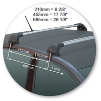 Prorack Silver 2 Bar Aero Flush Bar kit to suit Volkswagen Polo 5dr Hatch (2009 - 2017)