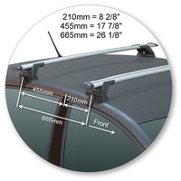 Prorack Silver 2 Bar Aero Through Bar kit to suit Volkswagen Polo 5dr Hatch (2009 - 2017)