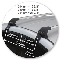 Prorack Silver 2 Bar Aero Flush Bar kit to suit Hyundai Elantra 4dr Sedan (2/2016 - Current)