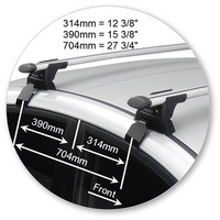 Prorack Silver 2 Bar Aero Through Bar kit to suit Hyundai Elantra 4dr Sedan (2/2016 - Current)