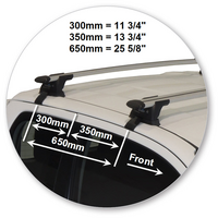 Prorack Black 2 Bar Aero Through Bar kit to suit Toyota HiLux Extra Cab 4dr Ute (10/2015 - Current)