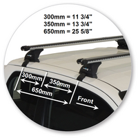 Prorack Silver 2 Bar Heavy Duty Through Bar kit to suit Toyota HiLux Extra Cab 4dr Ute (10/2015 - Current)