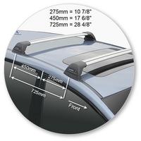 Prorack Silver 2 Bar Aero Flush Bar kit to suit Subaru Levorg 5dr Wagon (6/2016 - Current)