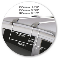 Prorack Silver 2 Bar Aero Flush Bar kit to suit Mercedes-Benz Valente 5dr Van (2014 - Current)