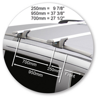 Prorack Silver 2 Bar Aero Through Bar kit to suit Mercedes-Benz Valente 5dr Van (2014 - Current)