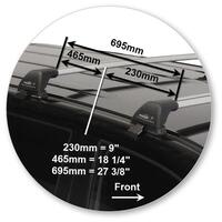 Prorack Silver 2 Bar Aero Flush Bar kit to suit Toyota Fortuner GX 5dr SUV (2016 - Current)