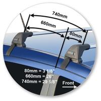 Prorack Silver 2 Bar Aero Flush Bar kit to suit Dodge Journey 5dr SUV (2008 - 2017)