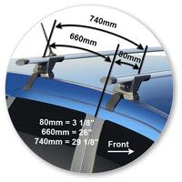 Prorack Black 2 Bar Aero Through Bar kit to suit Dodge Journey 5dr SUV (2008 - 2017)