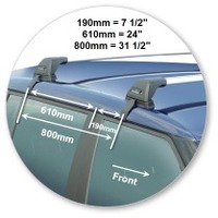 Prorack Silver 2 Bar Aero Flush Bar kit to suit Skoda Fabia 5dr Hatch (2007 - 2014)