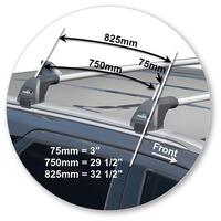 Prorack Silver 2 Bar Aero Flush Bar kit to suit Toyota Fortuner GXL/Limited 5dr SUV (2015 - Current)