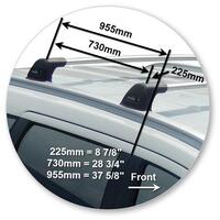Prorack Silver 2 Bar Aero Flush Bar kit to suit Mitsubishi Pajero Sport 5dr SUV (10/2015 - Current)