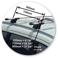 Prorack Silver 2 Bar Aero Through Bar kit to suit Mitsubishi Pajero Sport 5dr SUV (10/2015 - Current)