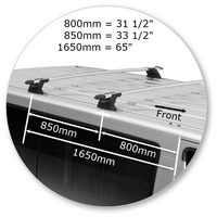 Prorack Black 2 Bar Aero Through Bar kit to suit Nissan NV350 Low Roof 5dr Van (2012 - Current)