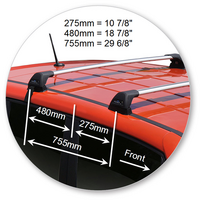 Prorack Silver 2 Bar Aero Flush Bar kit to suit Jeep Renegade Sport 5dr SUV (2016 - Current)