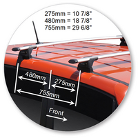 Prorack Black 2 Bar Aero Through Bar kit to suit Jeep Renegade Sport 5dr SUV (2016 - Current)