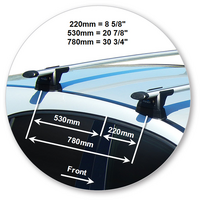 Prorack Black 2 Bar Aero Through Bar kit to suit Mercedes-Benz A-Class 5dr Hatch (2016 - 2018)