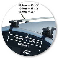 Prorack Black 2 Bar Aero Through Bar kit to suit Kia Rio 4dr Sedan (2005 - 2011)