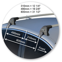 Prorack Silver 2 Bar Aero Flush Bar kit to suit Audi A4/S4/RS4 4dr Sedan (3/2016 - Current)