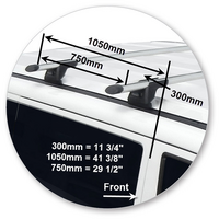 Prorack Silver 2 Bar Aero Through Bar kit to suit Volkswagen Multivan T6 LWB 5dr MPV (12/2015 - Current)