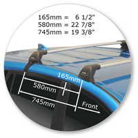 Prorack Black 2 Bar Aero Flush Bar kit to suit Toyota Rav4 5dr SUV (2013 - 4/2019)