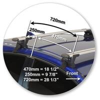 Prorack Black 2 Bar Aero Through Bar kit to suit Toyota Prius 5dr Hatch (4/2016 - Current)