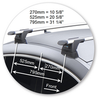 Prorack Black 2 Bar Aero Through Bar kit to suit Mercedes-Benz GLE 5dr Coupe (2015 - 5/2019)