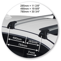 Prorack Silver 2 Bar Aero Flush Bar kit to suit Mazda CX-9 5dr SUV (7/2016 - Current)