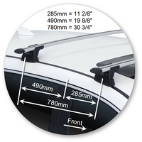 Prorack Silver 2 Bar Aero Through Bar kit to suit Mazda CX-9 5dr SUV (7/2016 - Current)