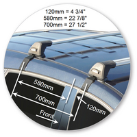 Prorack Silver 2 Bar Aero Flush Bar kit to suit Holden Captiva LS 5dr SUV (2006 - 2020)