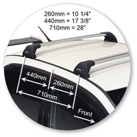 Prorack Silver 2 Bar Aero Flush Bar kit to suit Mitsubishi Lancer EVO VIII 4dr Sedan (2003 - 2005)