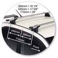 Prorack Black 2 Bar Aero Through Bar kit to suit Mitsubishi Lancer EVO VIII 4dr Sedan (2003 - 2005)