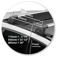 Prorack Silver 2 Bar Aero Flush Bar kit to suit Jaguar F-Pace 5dr SUV (2016 - Current)