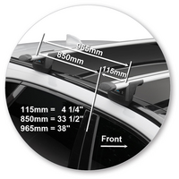 Prorack Silver 2 Bar Aero Through Bar kit to suit Jaguar F-Pace 5dr SUV (2016 - Current)